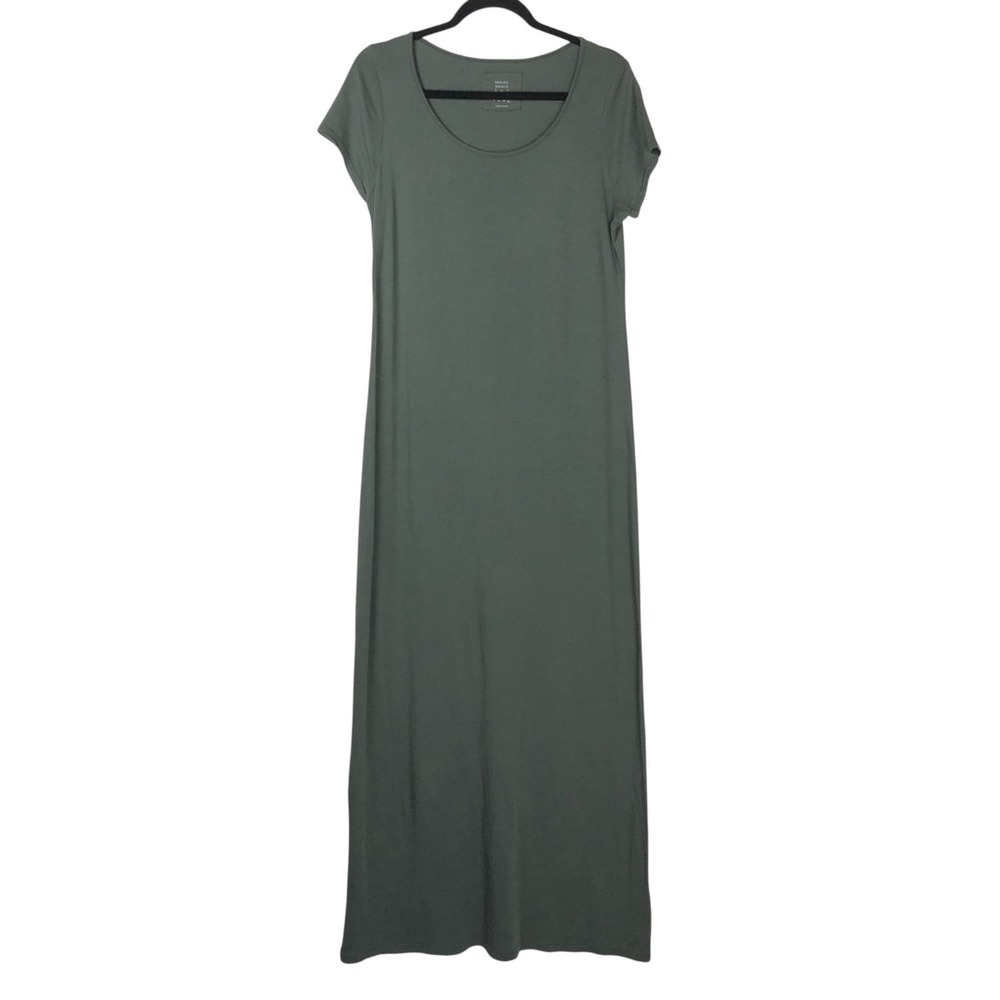Brochu Walker Womens Green Shirt Dress Maxi Length Size L Minimalist Sustainable